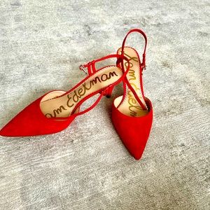 New Sam Edelman red sling back shoes, never worn